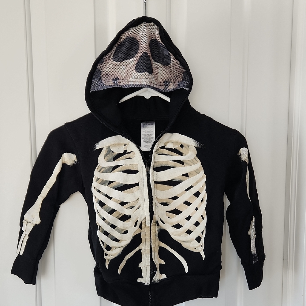 Spooky Skeleton Zip-Up Hoodie for Kids